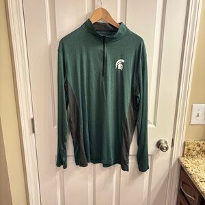 Colosseum Men's Michigan State Spartans Green Athletic Quarter Zip Top XL NWOT